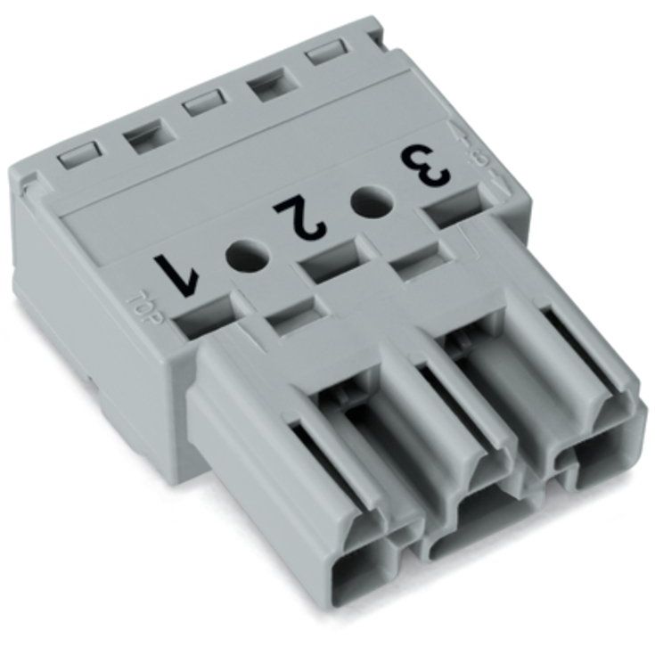 WAGO - Steckverbinder für steckbare Gebäudeinstallation Stecker 770-253 3pol.o.Zugentlast.gr − 100 Stück