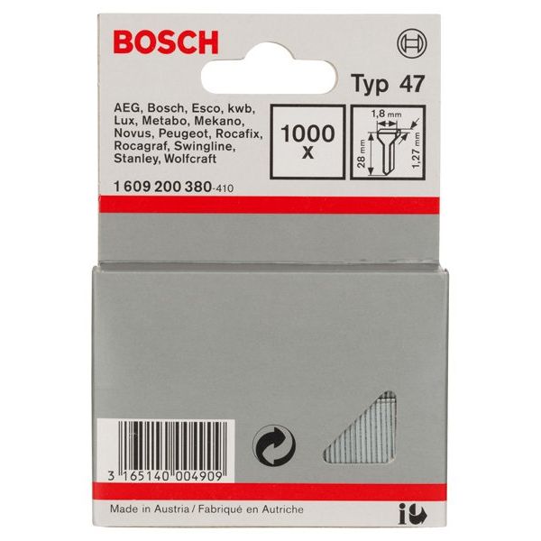 Bosch - Nagel für Nagelgerät Tackernagel Typ 47, 1,8 x 1609200380 1,27 x 28 mm