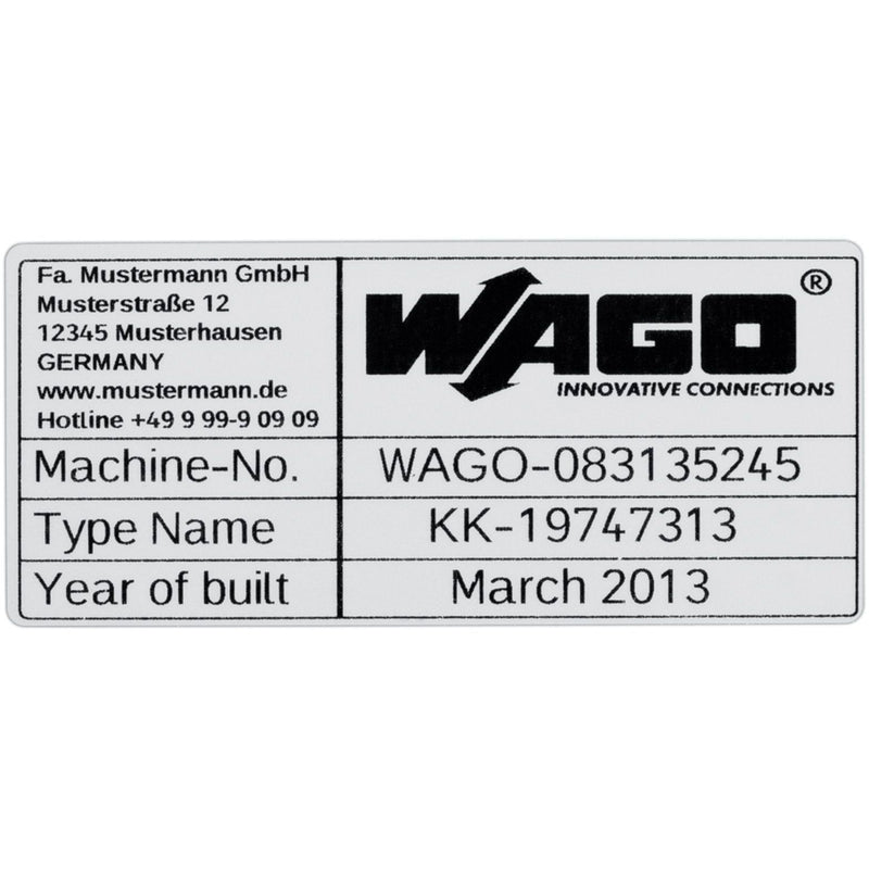 WAGO - Kennzeichnungsmaterial Etikett si 210-804 44x99mm 500Stck/Roll