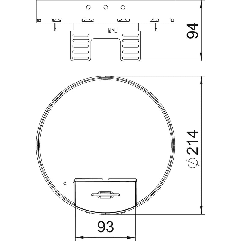 OBO Bettermann - Nivellierbare Kassette für Kanaleinbau, Doppel- und Hohlboden Kassette rund RKSRN2UZD3R4VS25 D=215mm
