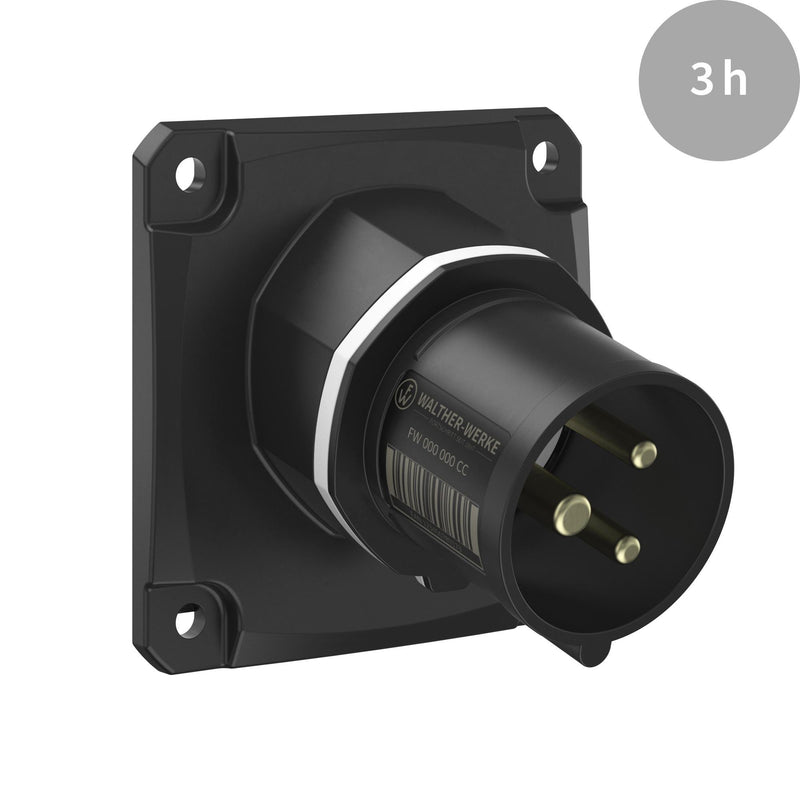 Walther Werke - CEE-Gerätestecker (IEC 60309) CEE NEO Anbaugerätestecker FW713303SK schräg 16A 3P 3h