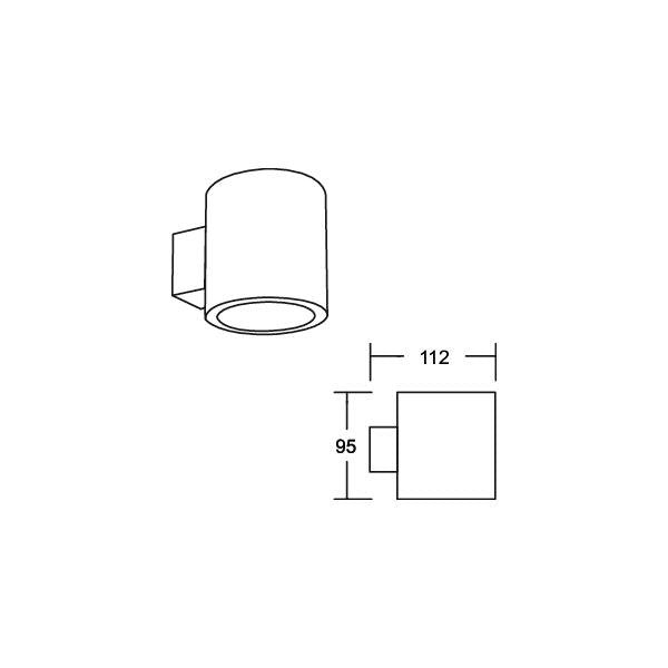 Brumberg Leuchten - Decken-/Wandleuchte Wand-Anbaumodul rund 45208180 schwarz