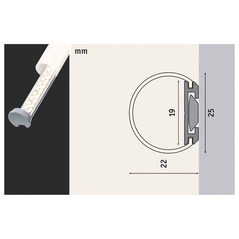 Paulmann - Zubehör/Ersatzteile für Lichtschlauch/-band LED-Strip Profil 705.60