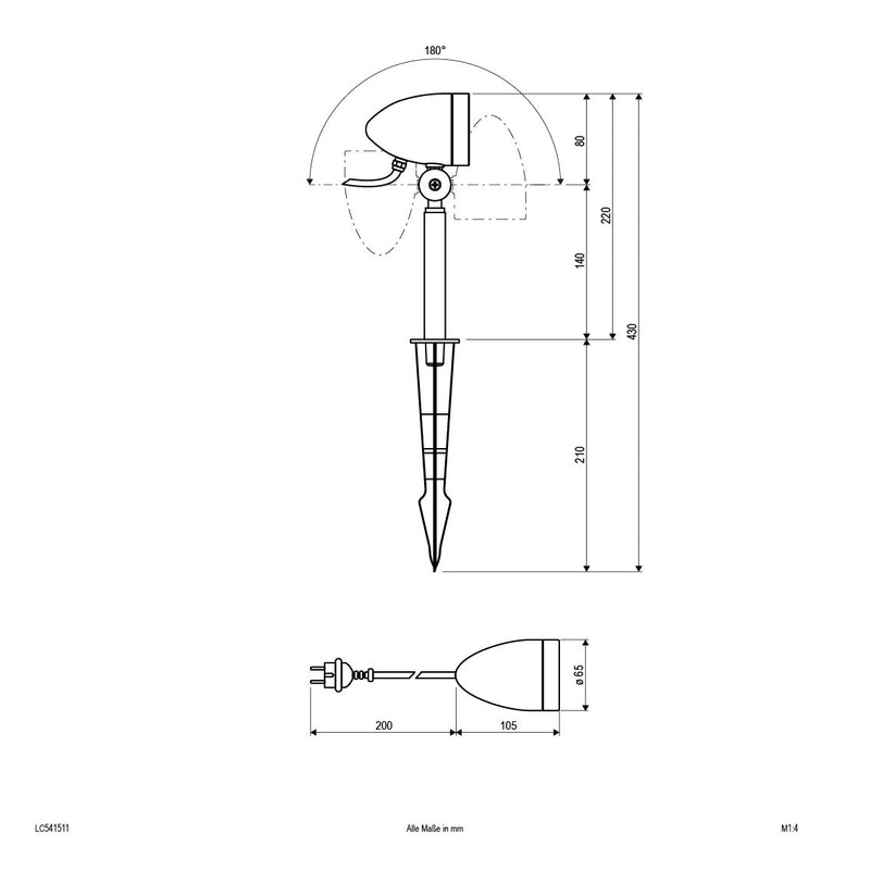 EVN Lichttechnik - Downlight/Strahler/Flutlicht HV-Spot mit Erdspiess LC541511 IP54 230V GU10
