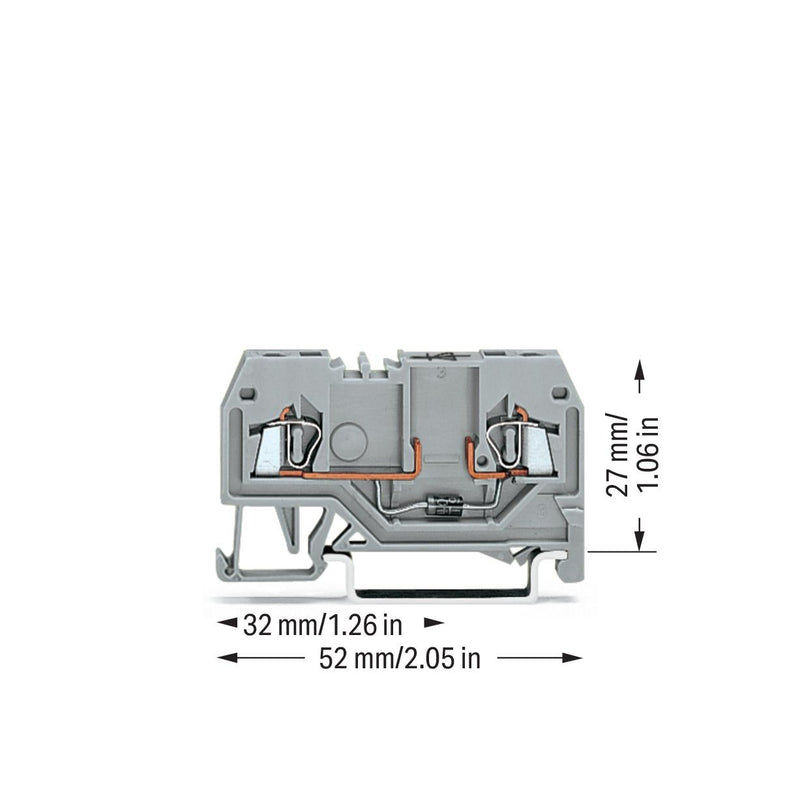 WAGO - Bauelement-Reihenklemme Bauelementklemme 279-915/281-410 Diode 1N4007,grau − 100 Stück