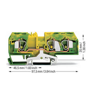 WAGO - Schutzleiter-Reihenklemme Schutzleiterklemme 284-687 0,2-10mmq gn/gelb − 25 Stück
