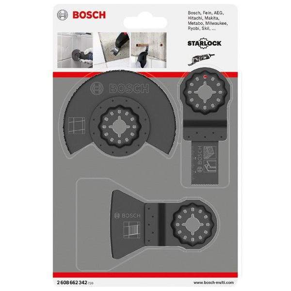 Bosch - Sägeblatt Sortiment 3-teiliges 2608662342 Fliesen-Basis-Set − 10 Stück