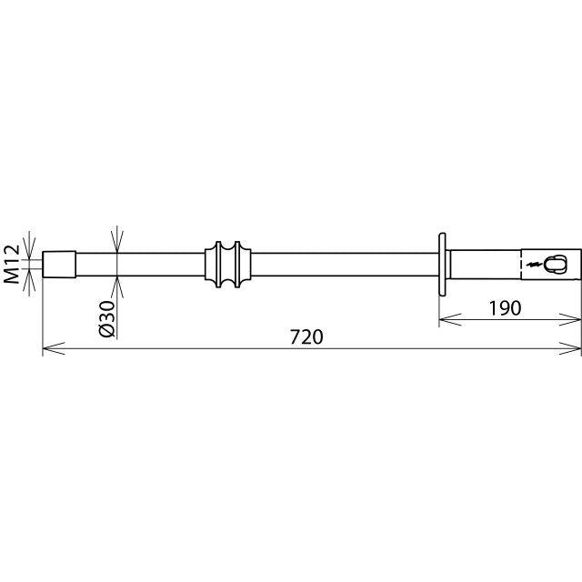 DEHN - Betätigungsstange Isolierstange IS M12 STK 30 720 m. Gewinde M12