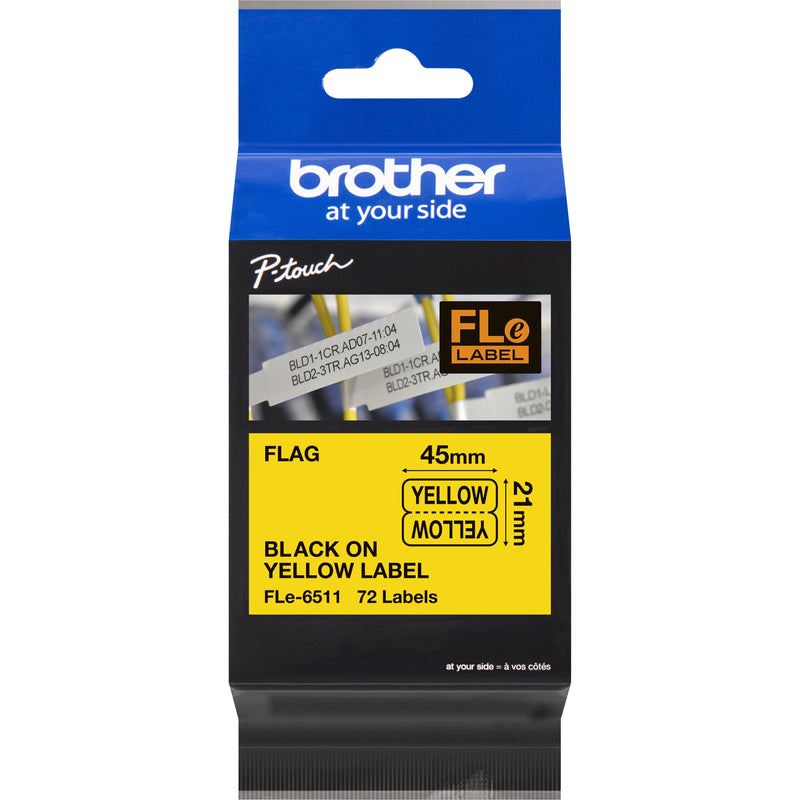 Brother - Schriftband Etiketten 21x45mm FLe-6511 ge/sw 72St/Kassette