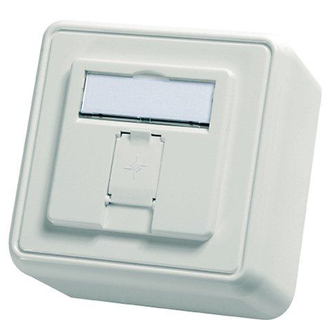 Telegärtner - Kommunikationsanschlussdose Kupfer Modul-Aufnahme AP 80x80 100021381 1fach aws leer