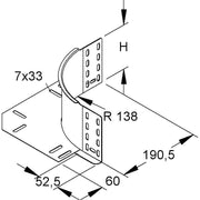 Niedax - Winkelansatzstück für Kabelrinne Anbaueck REK 110 F