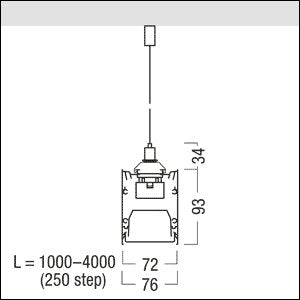 Zumtobel Group - Decken-/Wandleuchte Kanal für LED-Lichtlinie SLN2-C MSP #42189194 840, silber