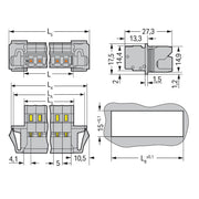 WAGO - Kabelsteckverbinder für Leiterplattensteckverbinder 1-Leiter-Stiftleiste 231-609/114-000 CAGECLAMP,2,5mm²,gr − 25 Stück