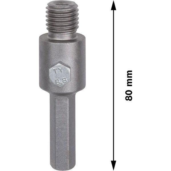 Bosch - Aufnahmeschaft für Bohrkronen PRO Hex Adapter, 2608550078 M16, 80 mm