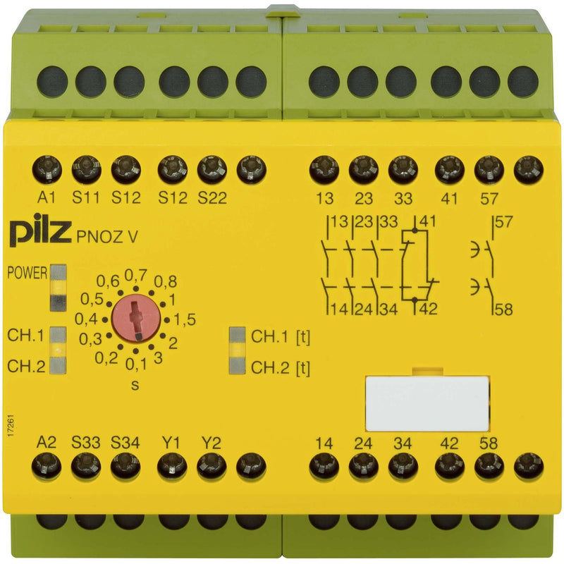 Pilz - Gerät zur Überwachung von sicherheitsgerichteten Stromkreisen Not-Aus-Schaltgerät PNOZ V #774789 3s 24DC 3n/o1n/c1n/o