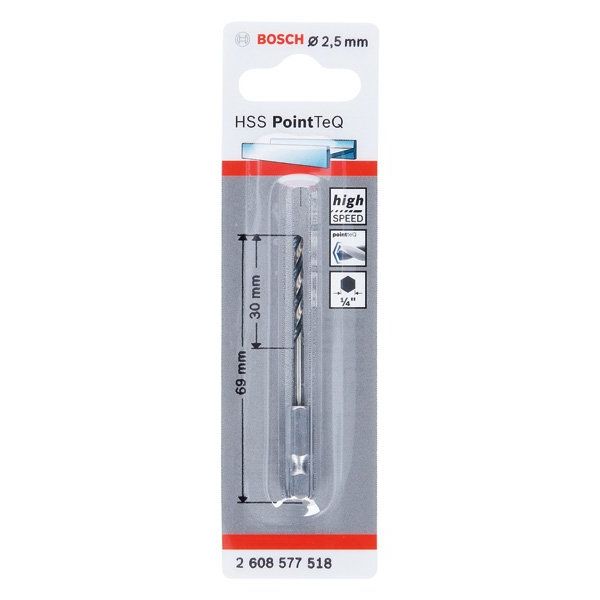 Bosch - Bohrer HSS PointTeQ 2608577518 Sechskantbohrer 2,5