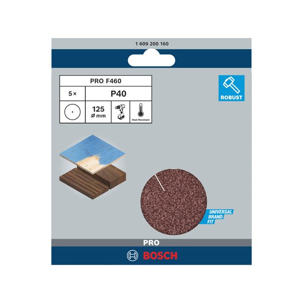 Bosch - Schleifpapier/Schleifvlies PRO F460 Schleifblatt, 1609200160 125 mm, G40
