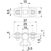 OBO Bettermann - Befestigungsschelle für Kabel/Rohre Abstandschelle ASL 733 10 FT mit Langloch 8-10mm − 25 Stück