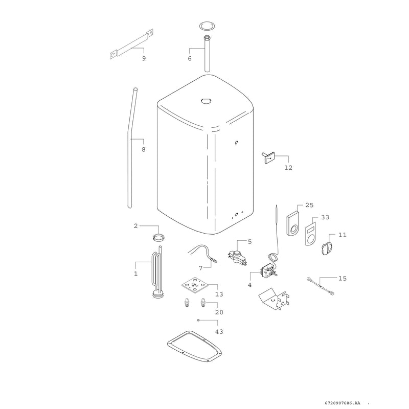 Bosch Thermotechnik - Warmwasserspeicher elektrisch Warmwasserspeicher TR3500T 50 B 50L