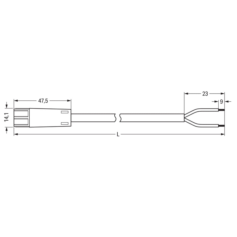 WAGO - Konfektionierte Leitung für steckbare Gebäudeinstallation konfekt. Anschlussleitung 894-8992/223-307 Dca,Stecker