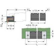 WAGO GmbH & Co. KG - Leiterplattensteckverbinder THR-Stiftleiste Lötstift 231-86#4045454901417 1,2x1,2,abgew.,sw − 50 Stück