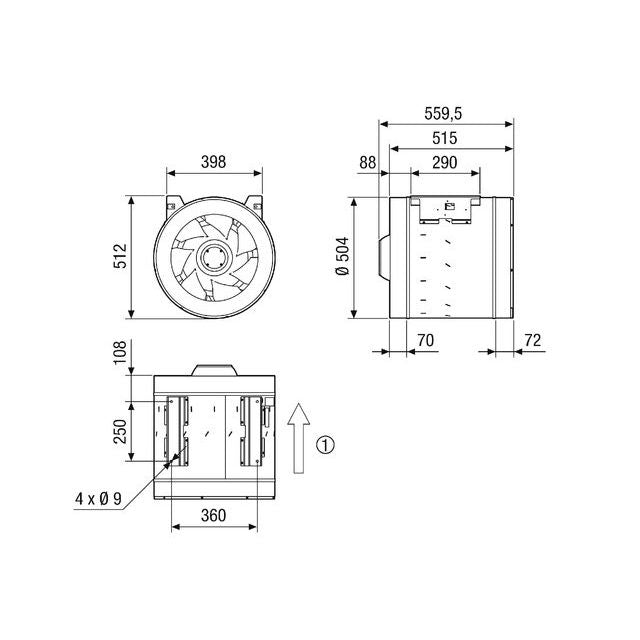 Maico - Ventilator für Rohreinbau Diagonal-Ventilator EDR 50-2 für Rohreinbau