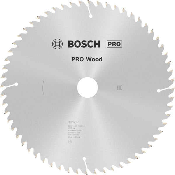 Bosch - Kreissägeblatt PRO Wood Kreissägeblatt, 2608640729 250 x 3,2 x 30 mm