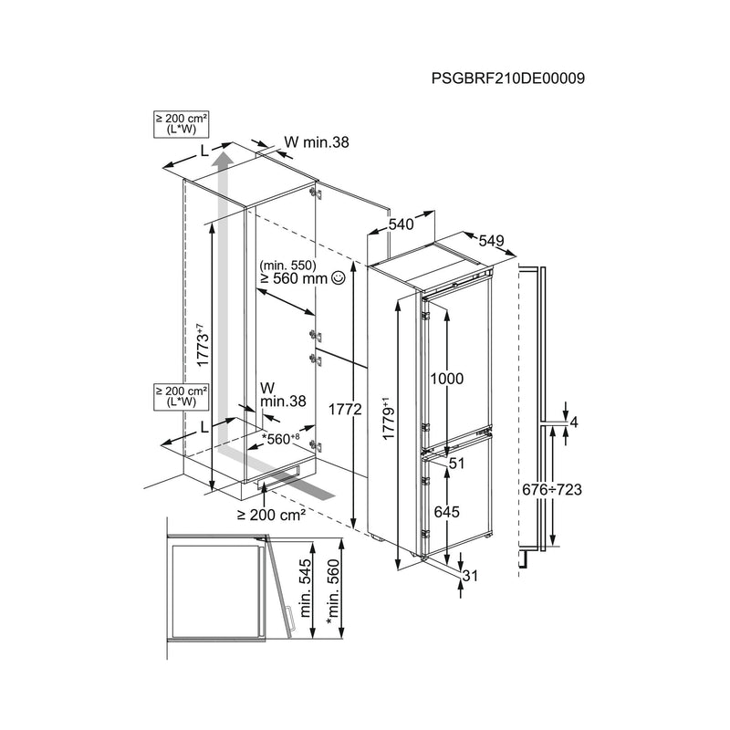 Electrolux AEG MDA - Kühl-/Gefrierkombination EB-Kühl/Gefrierkombi OSC7C181DS Ecoline,Schlepp