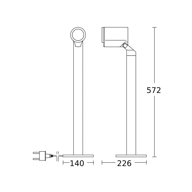 Steinel - Downlight/Strahler/Flutlicht LED-Strahler ohne Sensor Spot Way N 3000K 226 x 140 x 572 mm  − 1 Stück