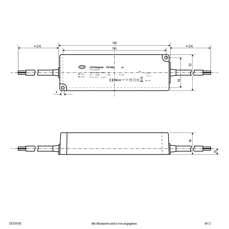 EVN Lichttechnik - LED-Betriebsgerät LED-Netzgerät 24V/DC E6724150