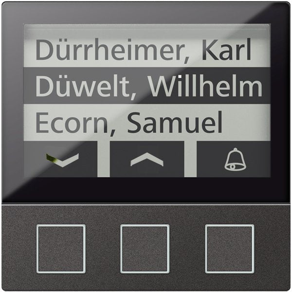 TCS Tür Control - Funktionsmodul für Türkommunikation Display 3 Tasten sw AMI11603-0057 256WE