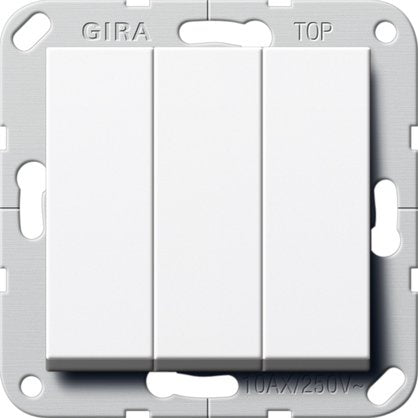 Gira - Installationsschalter Wippschalter Wechsel 3fach 283203 System 55 Reinweiß