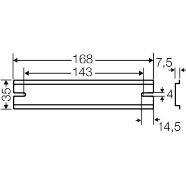 Hensel - Tragschiene DK TS 25 Q 168mm