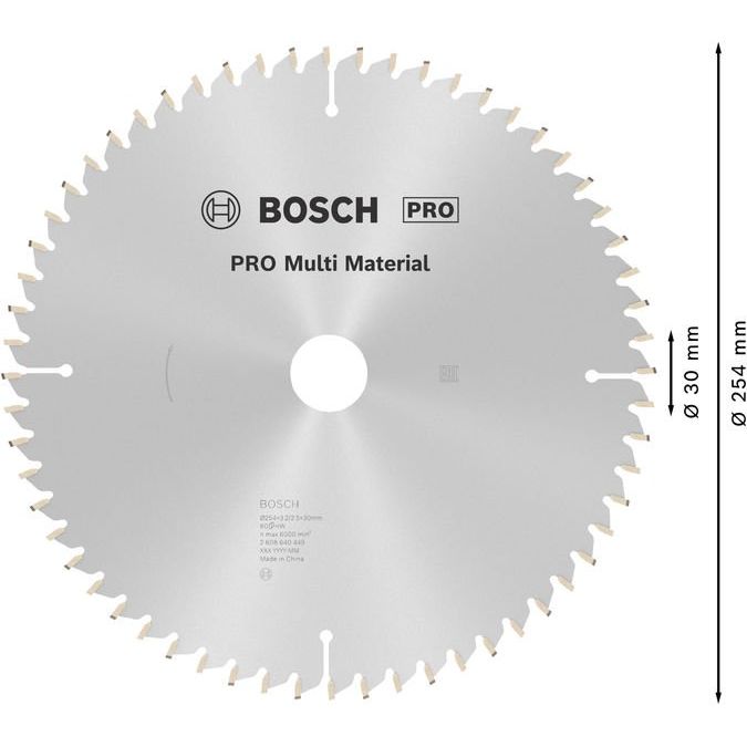 Bosch - Kreissägeblatt PRO Multi Material 2608640449 Kreissägeblatt 254 x