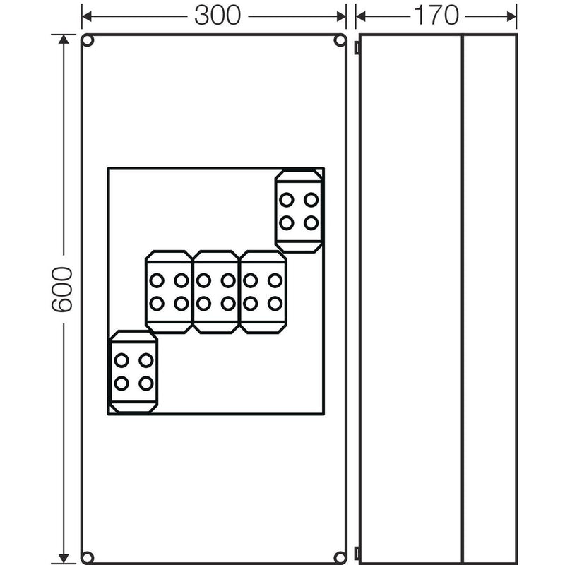 Hensel - Dose, Gehäuse für Montage auf der Wand/Decke Kabelabzweigkasten K 2401 35-240qmm 3ph. 5pol