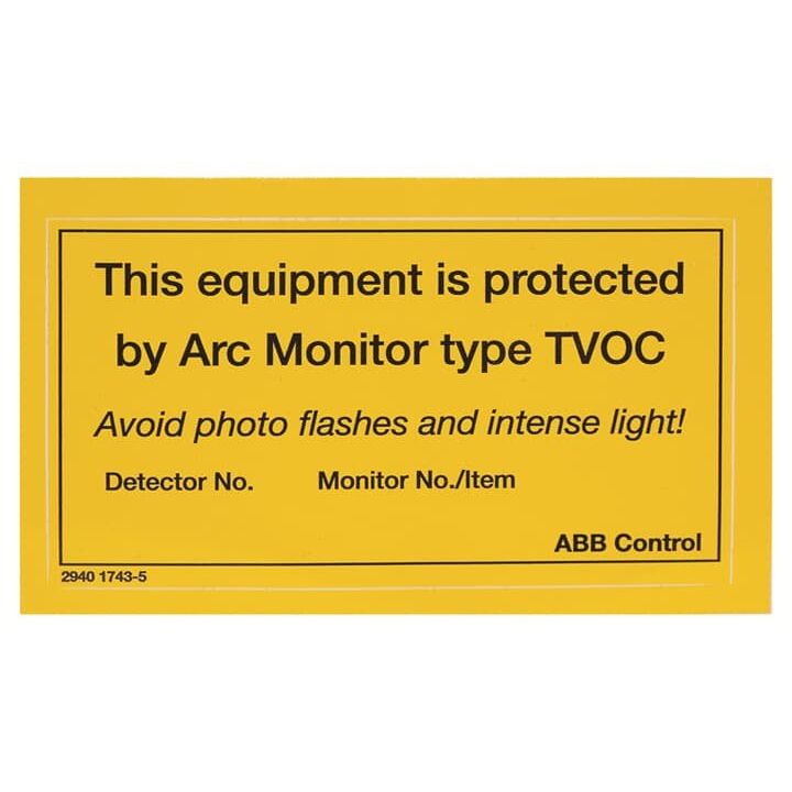 ABB Stotz S&J - Kennzeichnungsmaterial Hinweisschild Englisch TVOC-LABEL Störlichtbogenschutz − 10 Stück
