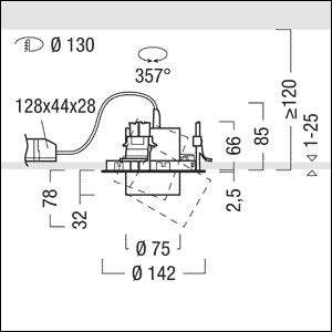 Zumtobel Group - Downlight/Strahler/Flutlicht LED-Einbaustrahler VIV2-R S #60715566 840