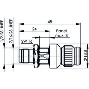 Telegärtner - Überspannungsableiter für Informations-/MSR-Technik TNC-Überspannungsableiter 100023854 m-f Einbau