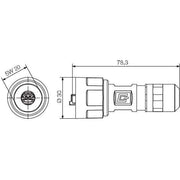 Weidmüller - Modularer Steckverbinder RJ45 Set m.Crimpanschluss IE-PS-V01M-RJ45-TH Bajonett Metall V01