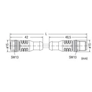 WAGO - Konfektioniertes Sensor-Aktor-Kabel Power-Leitung M12A-Bu. 756-3105/040-070 M12A-Stecker axial − 1 Stück