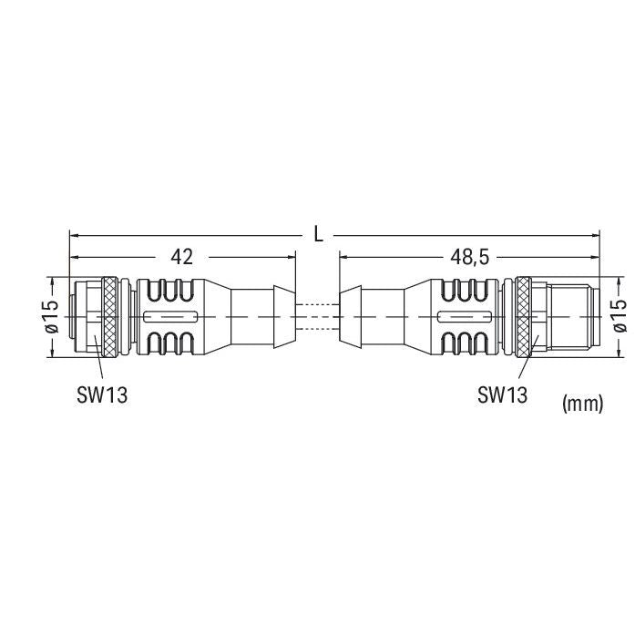 WAGO - Konfektioniertes Sensor-Aktor-Kabel Power-Leitung M12A-Bu. 756-3105/040-070 M12A-Stecker axial − 1 Stück