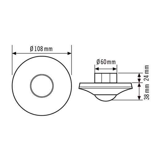 ESYLUX - Bussystem-Bewegungsmelder Decken-Präsenzmelder PD-C360/8BMSDALI-2BK