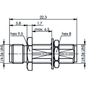 Telegärtner - Koax-Kupplung SMA-Einbaukupplung (F-F) 100024794 AU, 50Ohm, 405 − 5 Stück