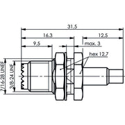 Telegärtner - Koax-Steckverbinder MiniUHF-Einbaubuchse 100024360 cr/crG7(RG316/U) − 5 Stück