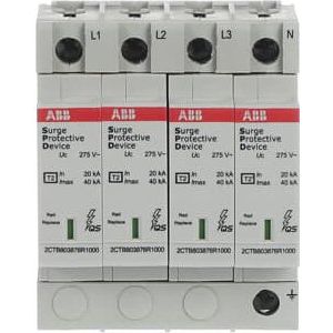 ABB Stotz S&J - Überspannungsableiter für Energietechnik/Stromversorgung Überspannungsschutz Typ2 OVRT24L40-275PQ TN-S 4P 40kA