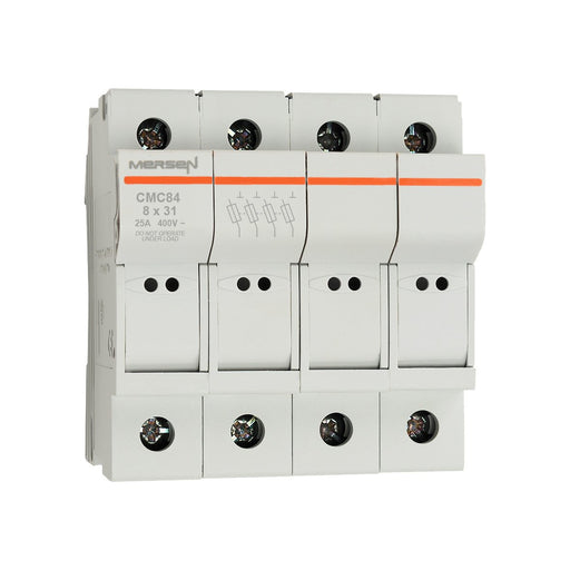 Mersen - Halter für zylindrische Sicherung Sicherungshalter CMC84 8x31 AC500V 25A 4-p − 3 Stück