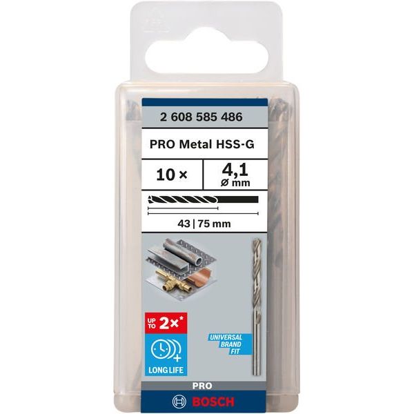 Bosch - Bohrer PRO Metal HSS-G 2608585486 Spiralbohrer 4,1 x