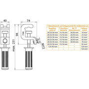 DEHN - Anschlusselement für EuK-Vorrichtung Universal-Erdungsklemme UEK 30 HG D25/30mm T18mm