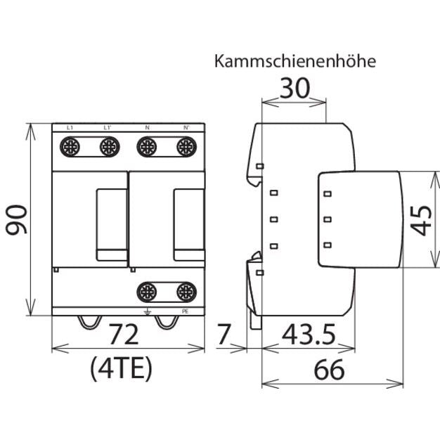 DEHN - Kombi-Ableiter für Energietechnik Kombi-Ableiter DV M TN 255 DEHNventil M