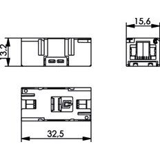 Telegärtner - Modulare Kupplung STX RJ45 Kupplung Cat.6 100007533